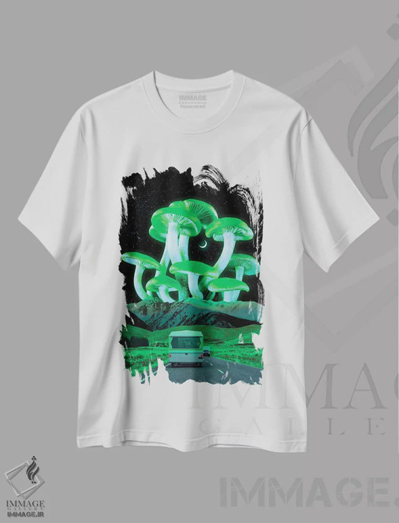 تیشرت سفید طرح دار مسیر توهم زا، عکاسی ترکیبی اثر دانر اوروزکو | immage.ir