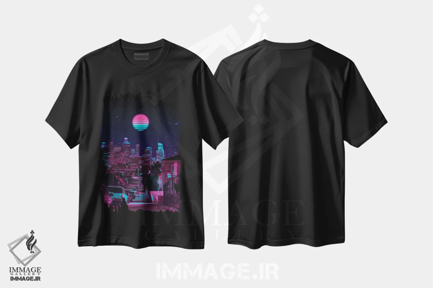 تیشرت مشکی طرح دار شب بخارگونه، عکاسی ترکیبی اثر دانر اوروزکو | فروشگاه ایماژ