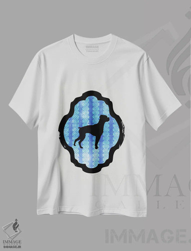 تیشرت سفید طرح دار بوکسر۲، تزئینی اثر فایو بای فایو کالکتیو | فروشگاه ایماژ
