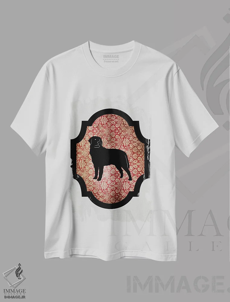 تیشرت سفید طرح دار رتوایلرII، تزئینی اثر فایو بای فایو کالکتیو | فروشگاه ایماژ