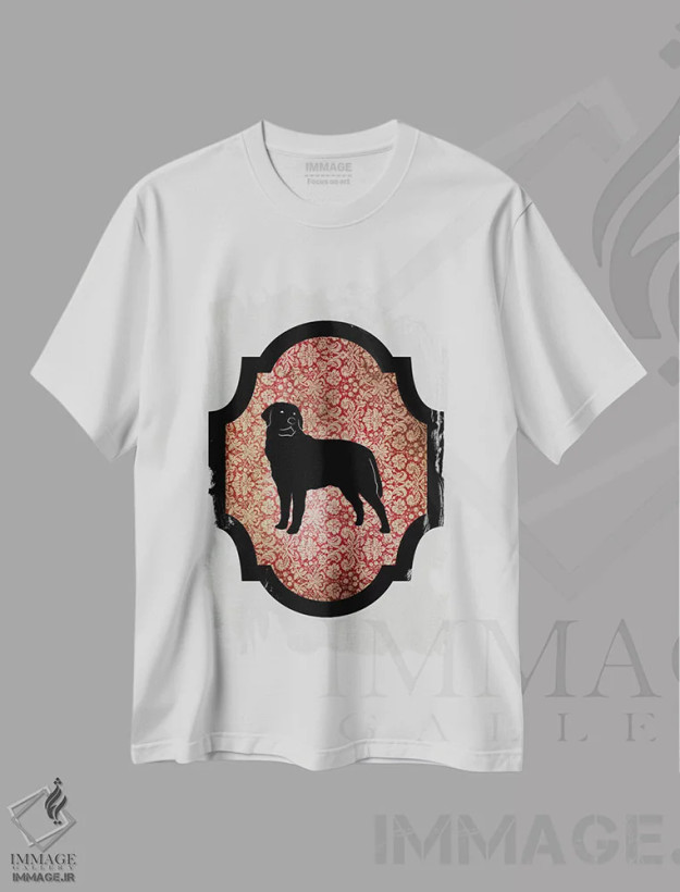 تیشرت سفید طرح دار رتوایلرII، تزئینی اثر فایو بای فایو کالکتیو | فروشگاه ایماژ