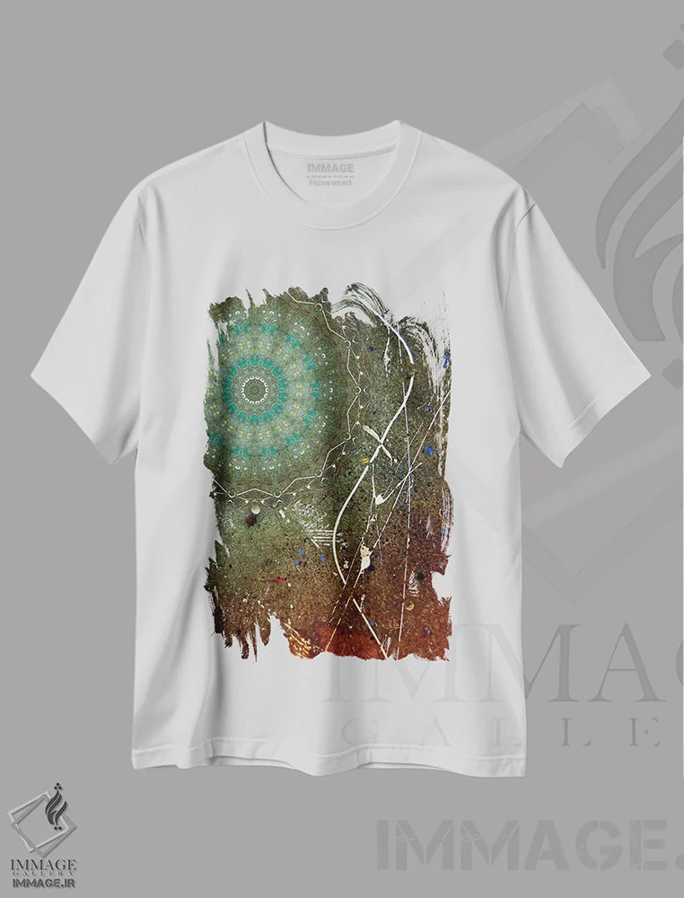 تیشرت سفید طرح دار ماندالای شیکو، آبستره اثر لوان اوسترگارد | immage.ir