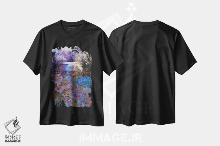 تیشرت مشکی طرح دار رویاهای چشم انداز اثر لوان اوسترگارد | فروشگاه ایماژ