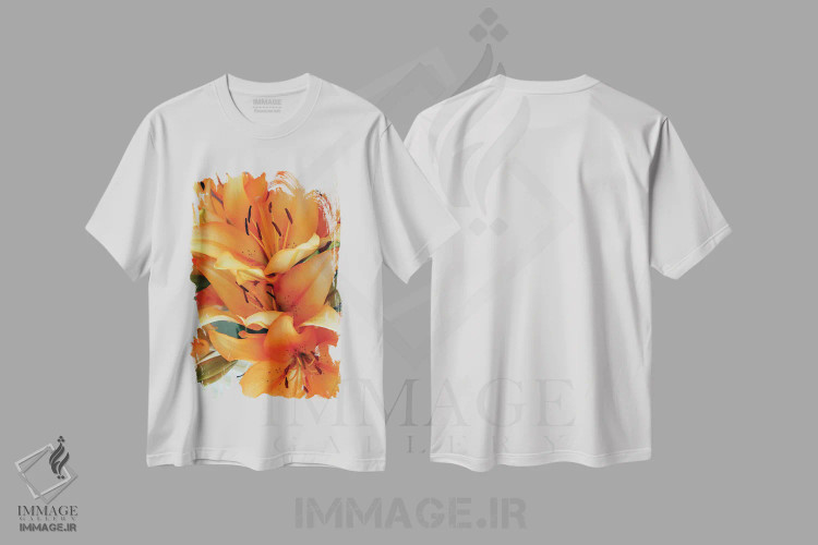 تیشرت سفید طرح دار لیلی های ببر، دکور معاصر اثر لوان اوسترگارد | فروشگاه ایماژ