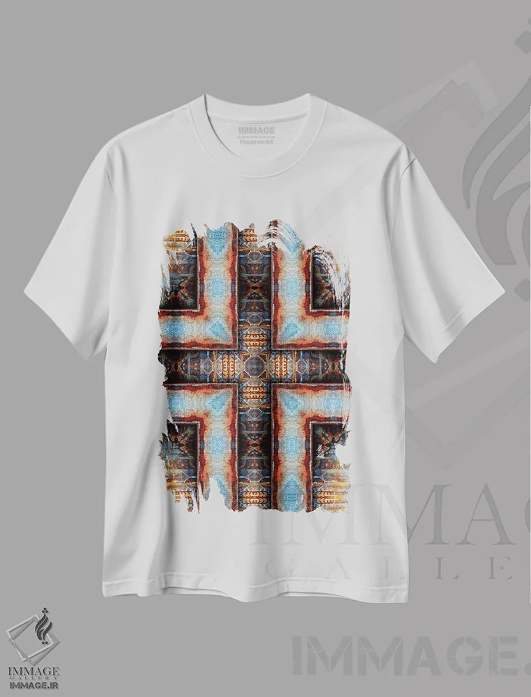 تیشرت سفید طرح دار طرح درخشش زمین اثر لوان اوسترگارد | فروشگاه ایماژ