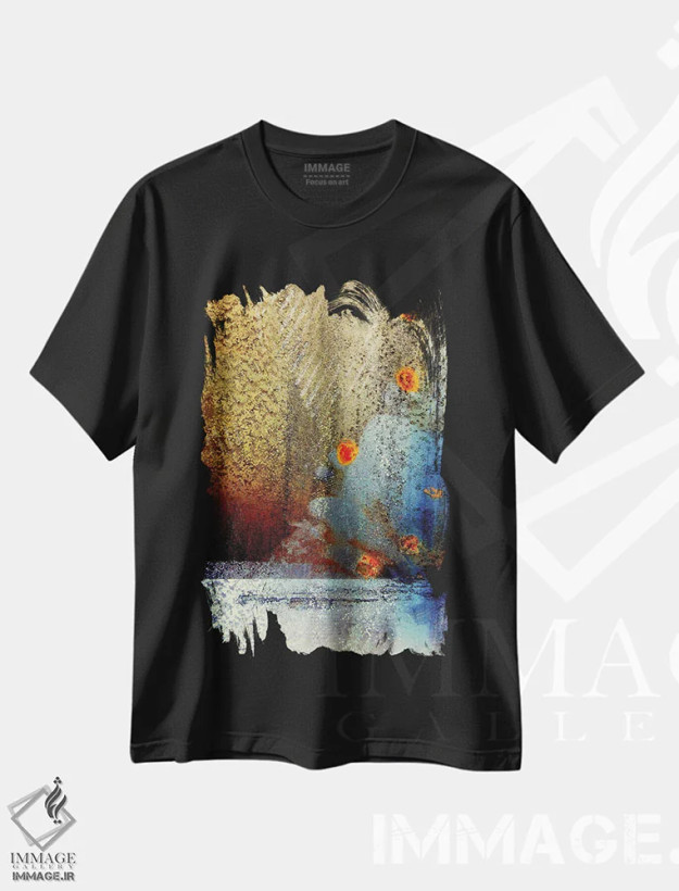 تیشرت مشکی طرح دار دریاچه پژواک اثر لوان اوسترگارد | فروشگاه ایماژ