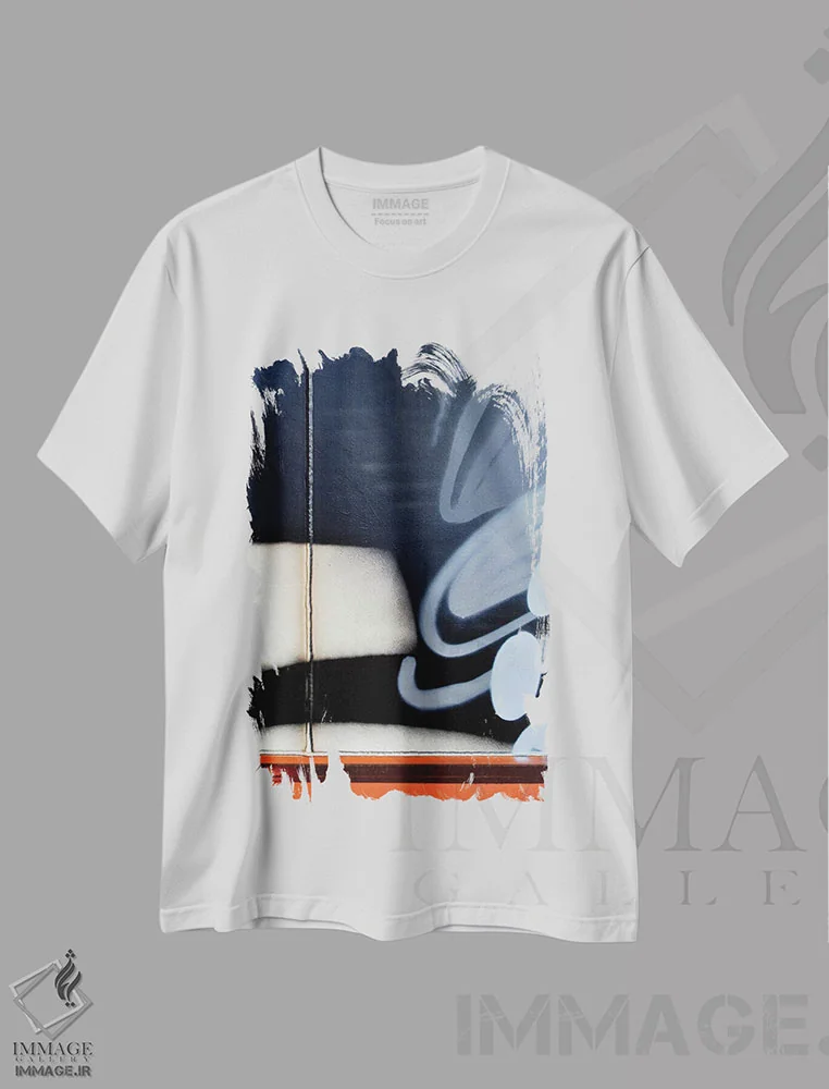 تیشرت سفید طرح دار بیضی V اثر لوان اوسترگارد | immage.ir