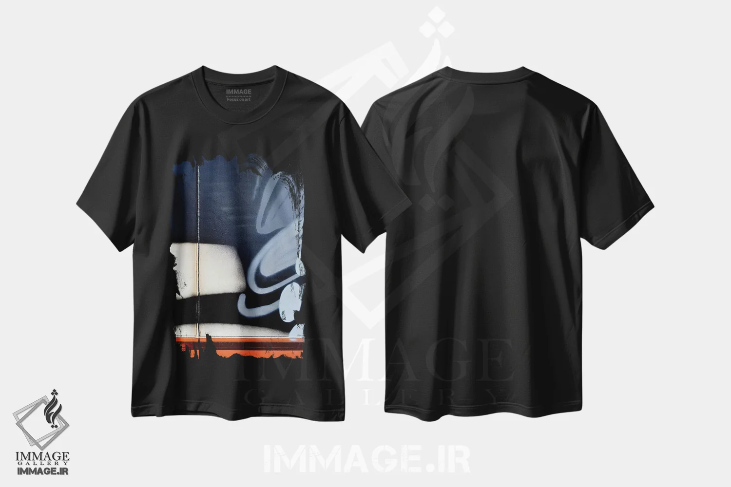 تیشرت مشکی طرح دار بیضی V اثر لوان اوسترگارد | فروشگاه ایماژ