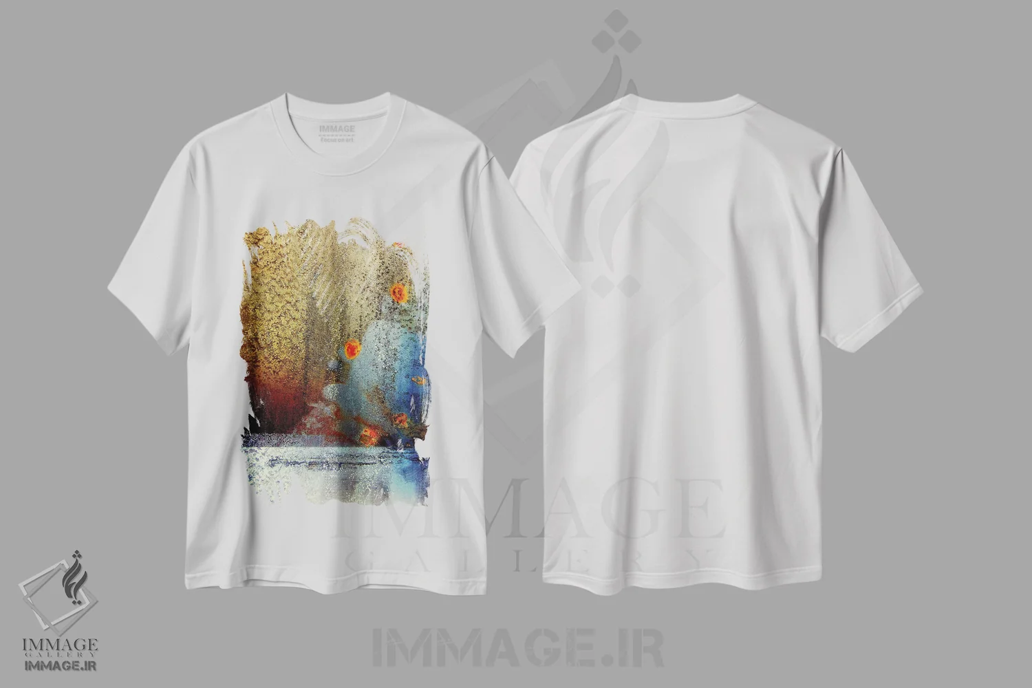 تیشرت سفید طرح دار دریاچه پژواک اثر لوان اوسترگارد | immage.ir