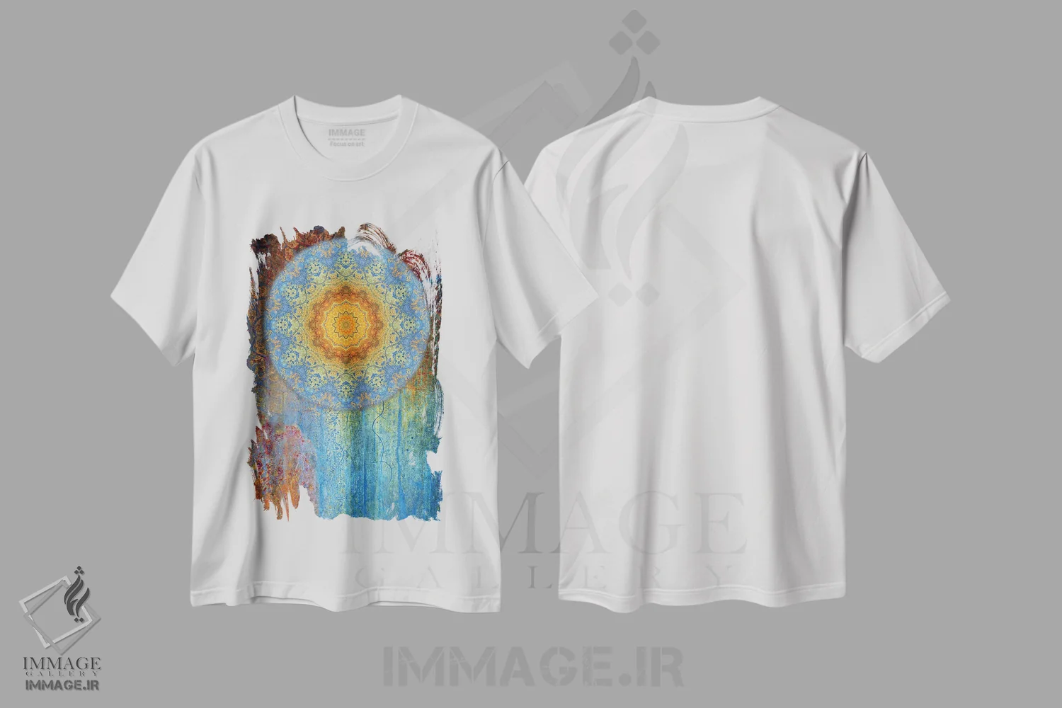 تیشرت سفید طرح دار آزوما ماندالا، آبستره اثر لوان اوسترگارد | immage.ir