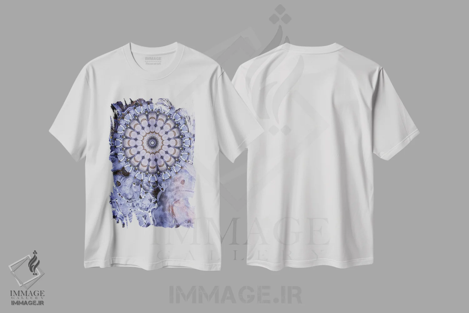 تیشرت سفید طرح دار ماندالای کالیکو، آبستره اثر لوان اوسترگارد | فروشگاه ایماژ