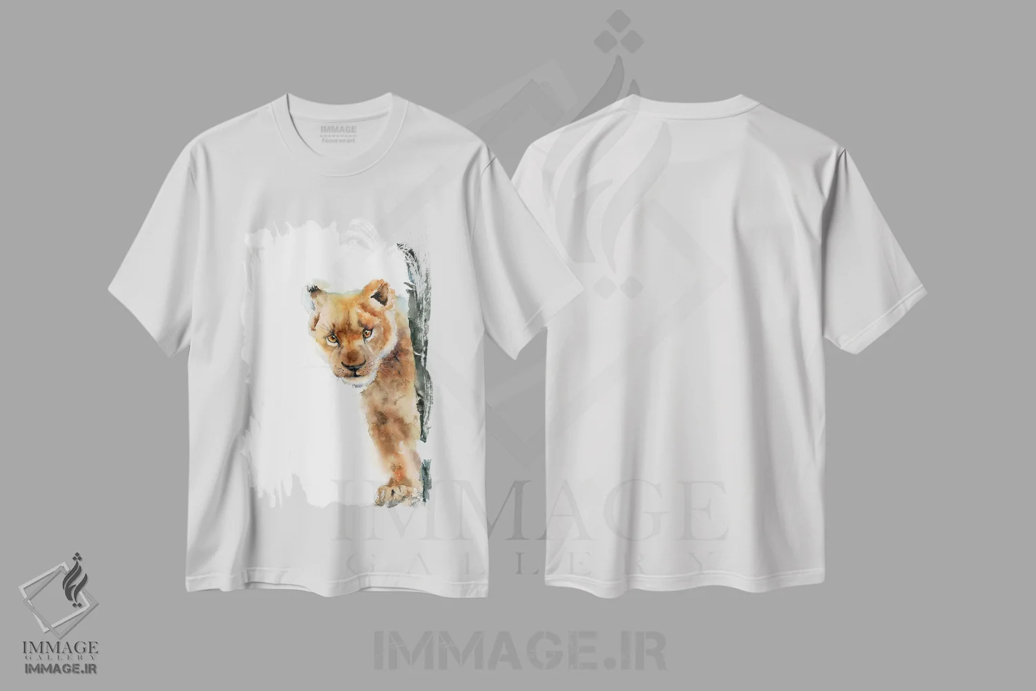 تیشرت سفید طرح دار لئو کوچک، دکور معاصر اثر الگا چفرانوف | فروشگاه ایماژ