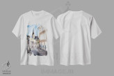 تیشرت سفید طرح دار چشم انداز شهری باد ایشل، دکور معاصر اثر الگا چفرانوف | immage.ir