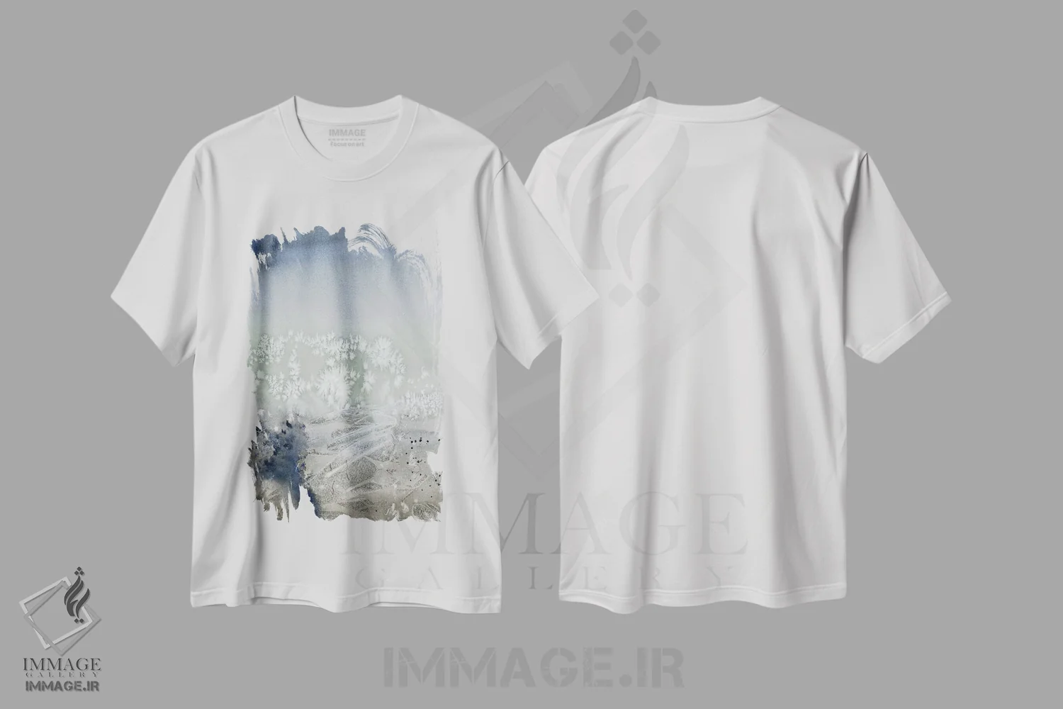 تیشرت سفید طرح دار منظره انتزاعی اثر الگا چفرانوف | immage.ir