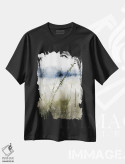 تیشرت مشکی طرح دار منظره انتزاعی ۴، مدیوم اثر الگا چفرانوف | فروشگاه ایماژ