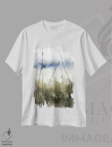 تیشرت سفید طرح دار منظره انتزاعی ۵، مدیوم اثر الگا چفرانوف | فروشگاه ایماژ