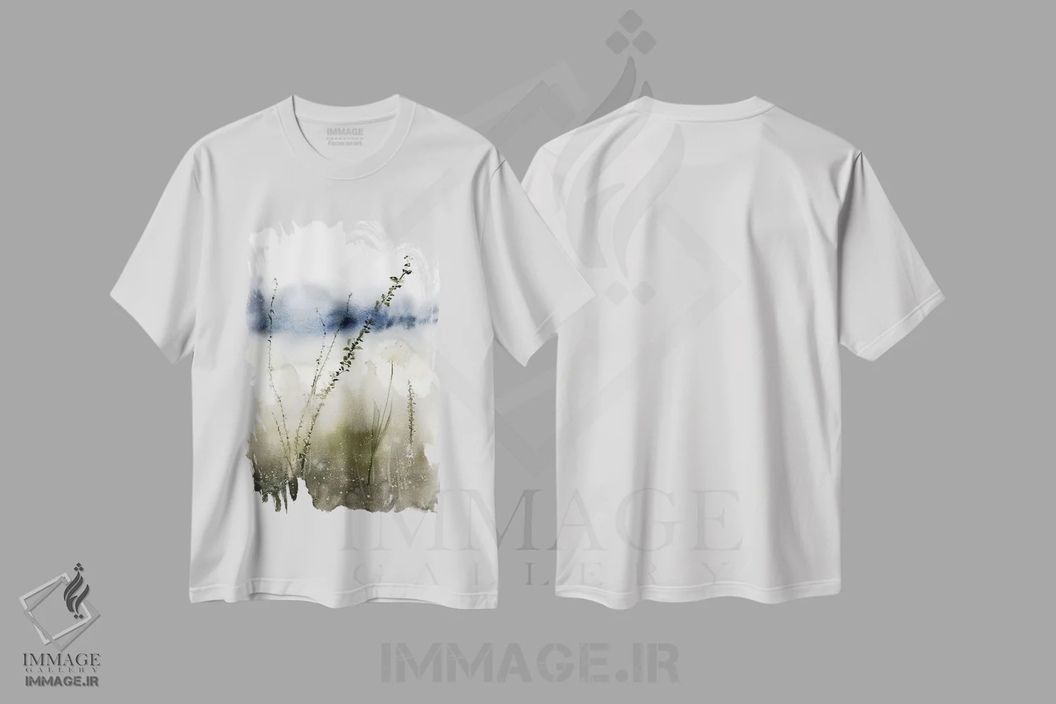 تیشرت سفید طرح دار منظره انتزاعی ۴، مدیوم اثر الگا چفرانوف | immage.ir