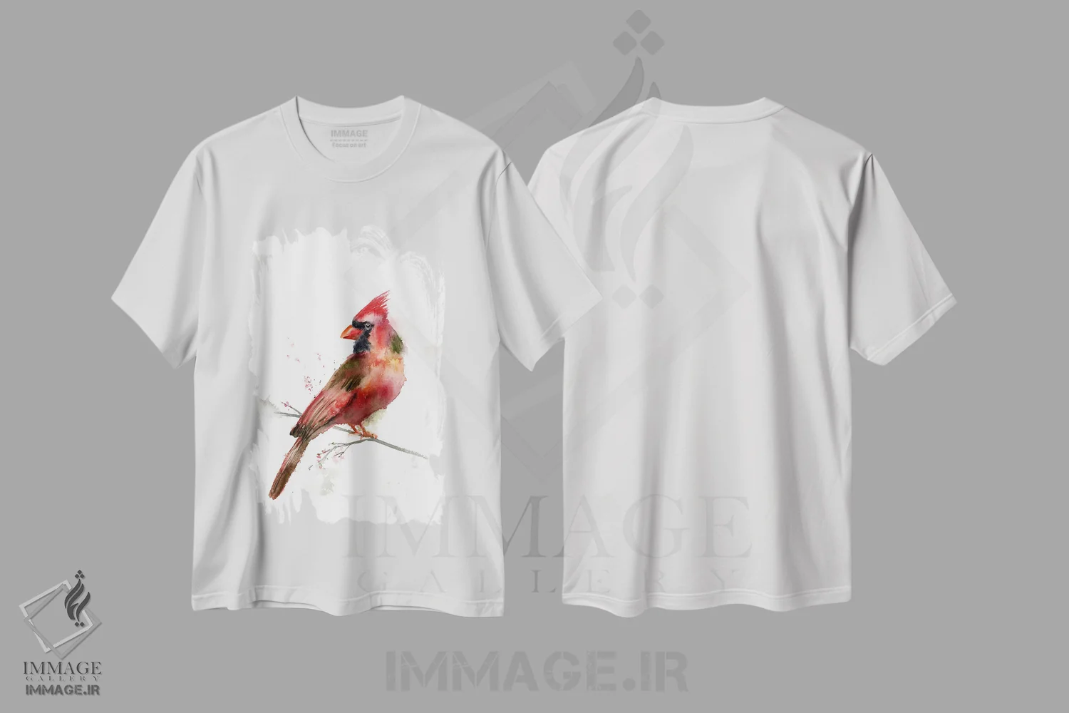 تیشرت سفید طرح دار کاردینال، دکور کلبه و لژ اثر الگا چفرانوف | فروشگاه ایماژ