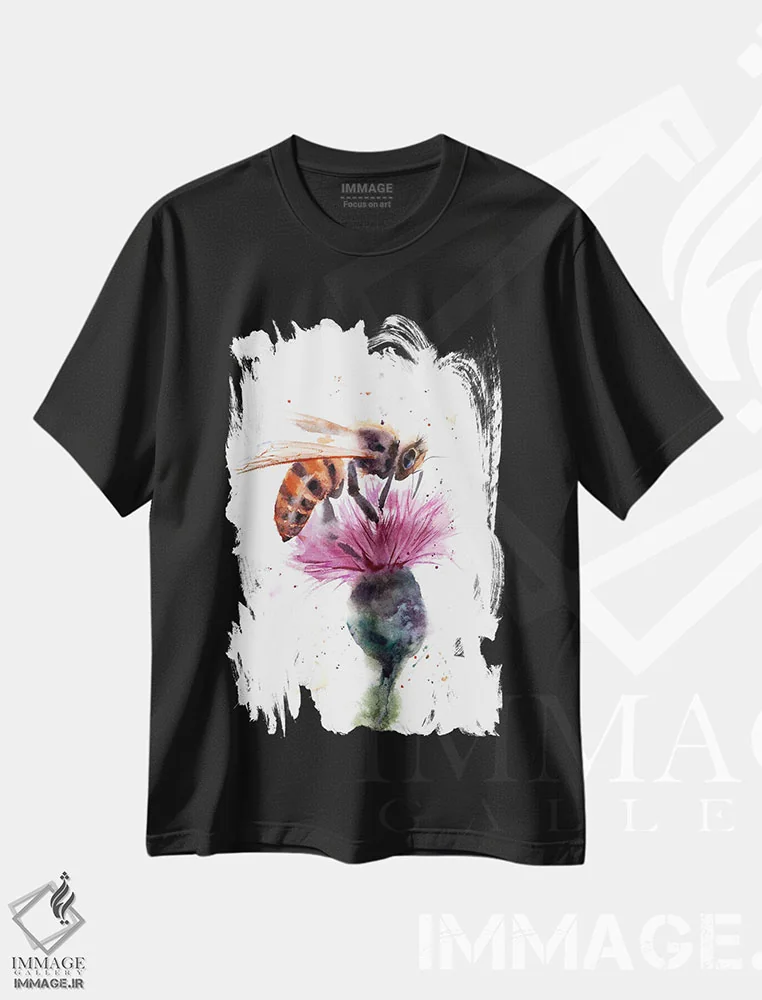تیشرت مشکی طرح دار زنبور، دکور معاصر اثر الگا چفرانوف | immage.ir