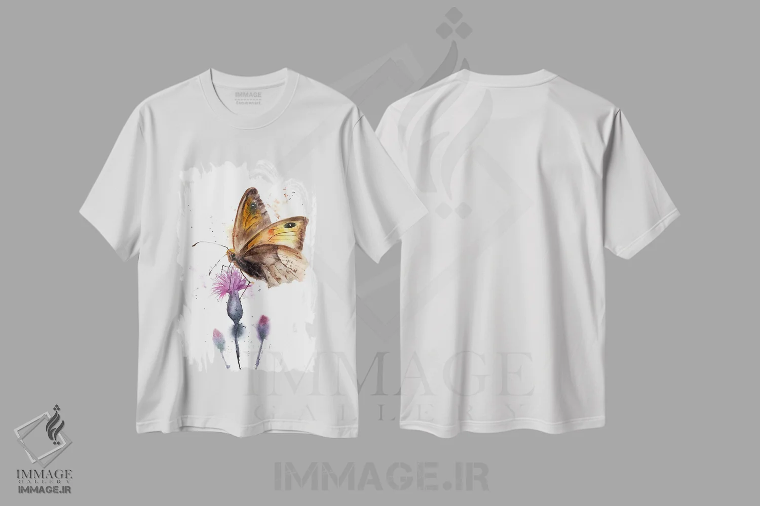 تیشرت سفید طرح دار پروانه، دکور معاصر اثر الگا چفرانوف | immage.ir