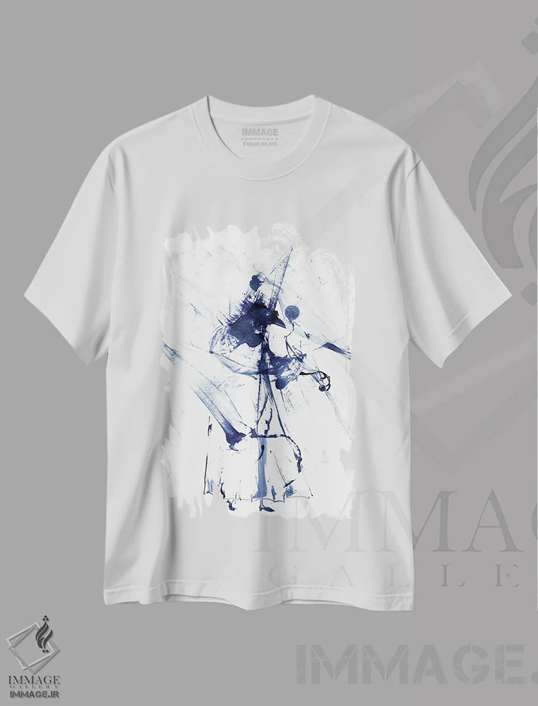 تیشرت سفید طرح دار انتزاعی ها ۱ اثر الگا چفرانوف | immage.ir