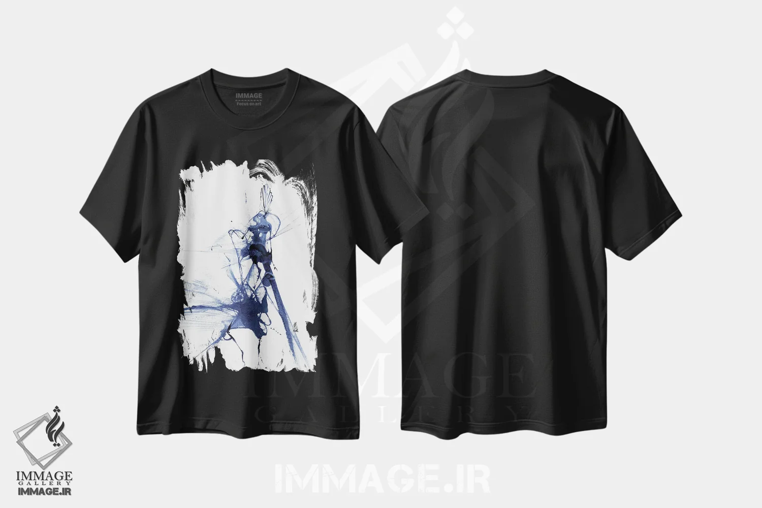 تیشرت مشکی طرح دار انتزاعی ها اثر الگا چفرانوف | immage.ir