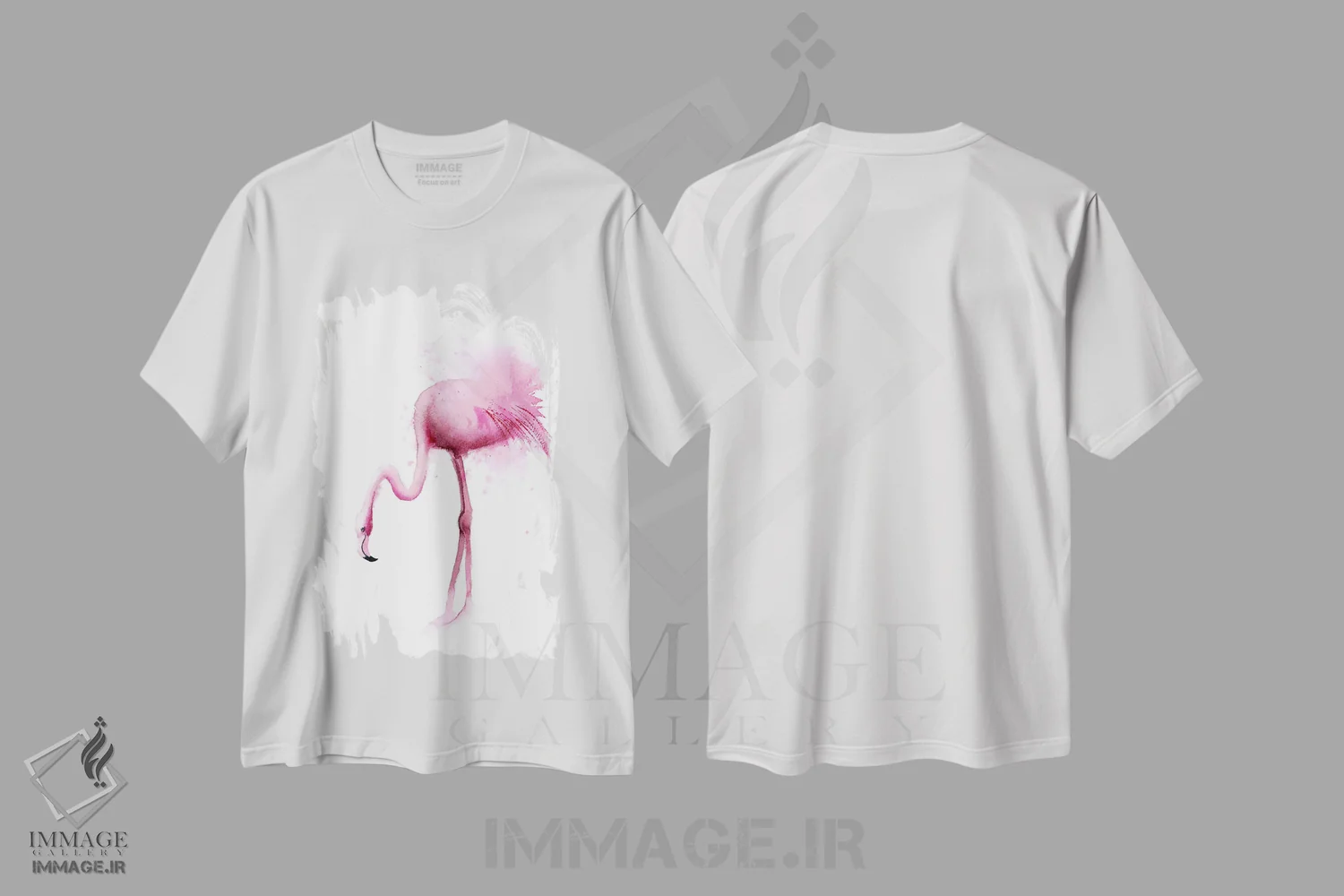 تیشرت سفید طرح دار ۴ فلامینگو ۲، دکور معاصر اثر الگا چفرانوف | immage.ir
