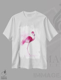 تیشرت سفید طرح دار ۴ فلامینگو ۳، دکور معاصر اثر الگا چفرانوف | فروشگاه ایماژ