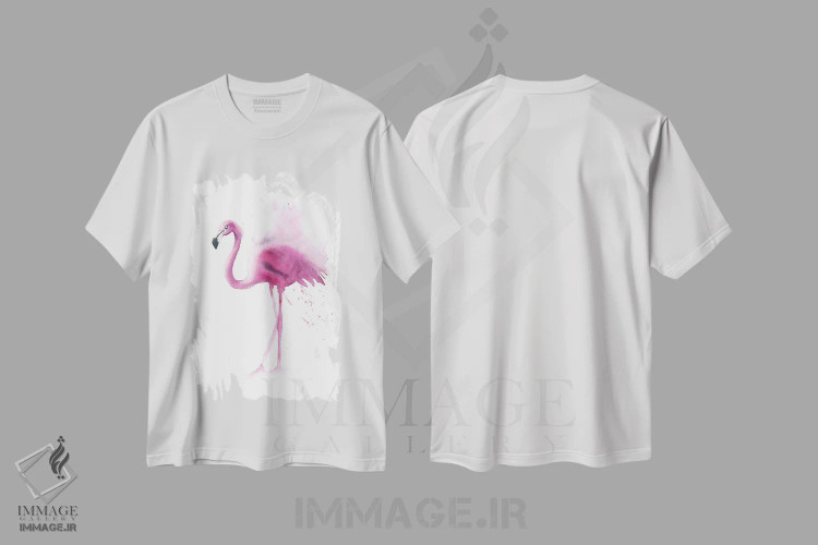 تیشرت سفید طرح دار ۴ فلامینگو ۴، دکور معاصر اثر الگا چفرانوف | immage.ir