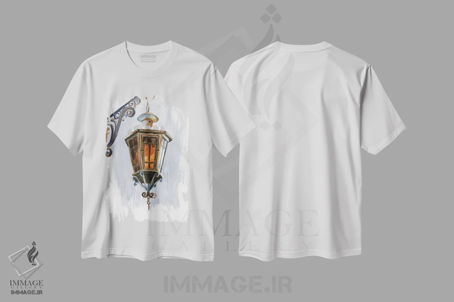 تیشرت سفید طرح دار فانوس، دکور معاصر اثر الگا چفرانوف | immage.ir