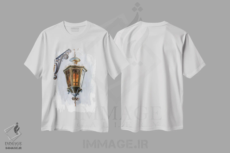 تیشرت سفید طرح دار فانوس، دکور معاصر اثر الگا چفرانوف | immage.ir