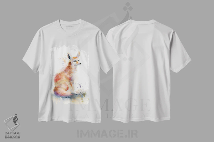 تیشرت سفید طرح دار روباه، دکور معاصر اثر الگا چفرانوف | immage.ir