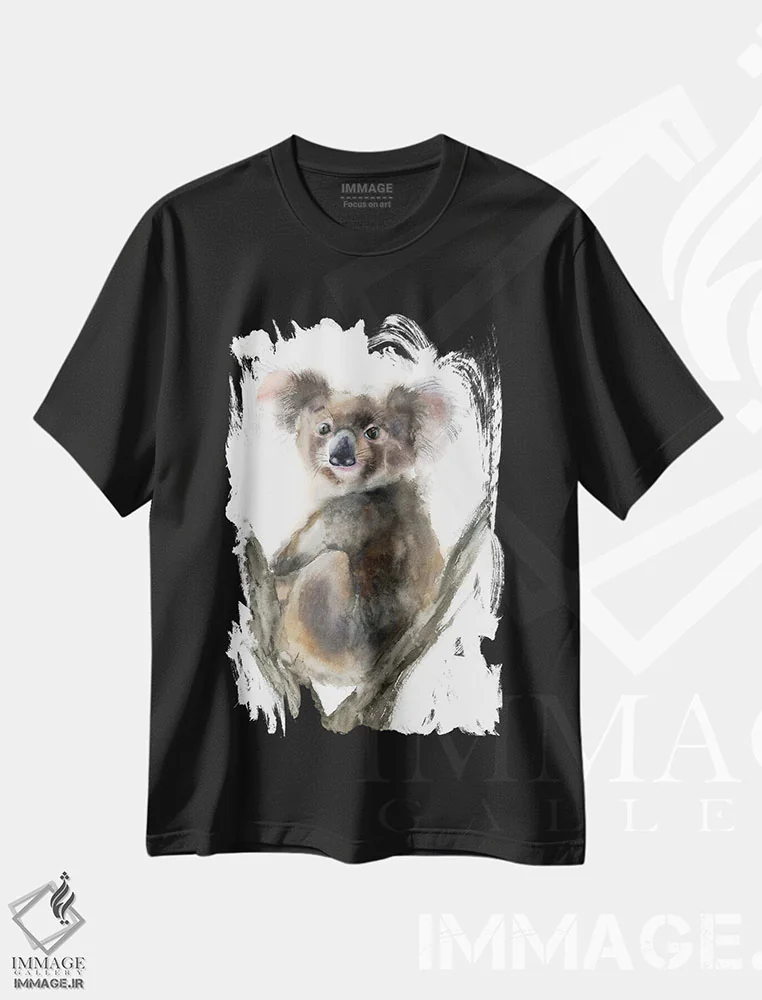 تیشرت مشکی طرح دار کوالا، دکور معاصر اثر الگا چفرانوف | immage.ir