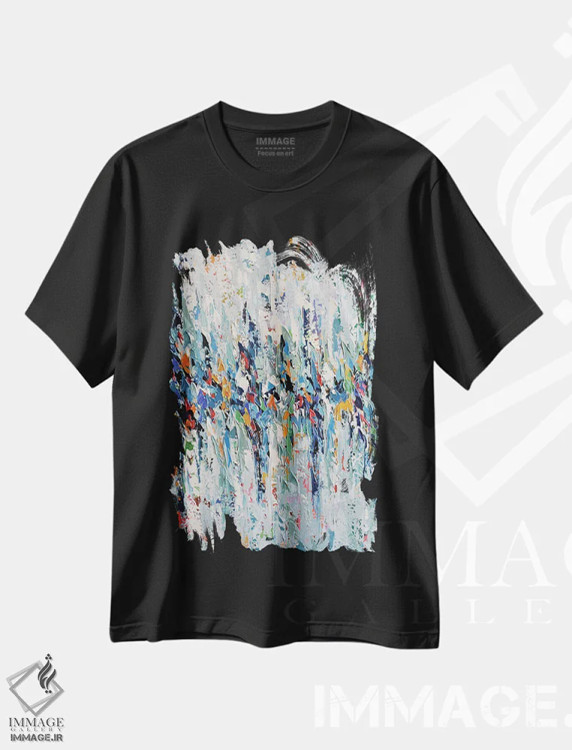 تیشرت مشکی طرح دار چراغ های بندر اثر الگا تکاچیک | immage.ir