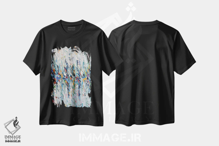 تیشرت مشکی طرح دار چراغ های بندر اثر الگا تکاچیک | immage.ir