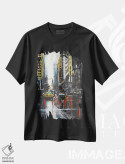 تیشرت مشکی طرح دار نیویورک II، هنر فاخر معاصر اثر مارکو اورتولان | فروشگاه ایماژ