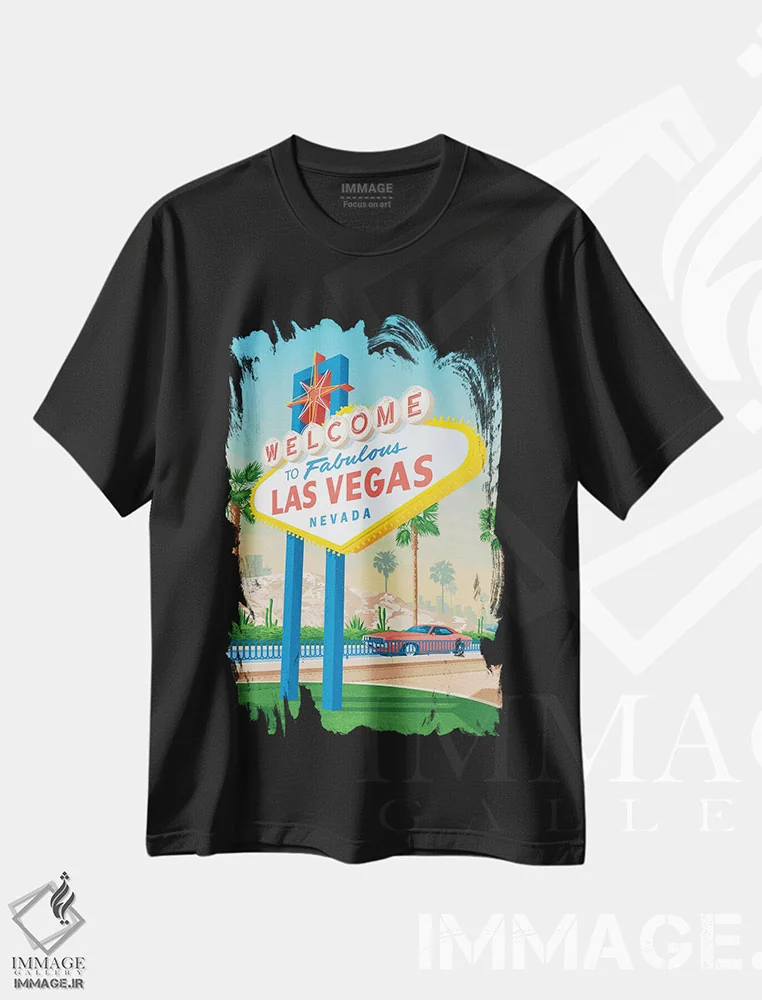 تیشرت مشکی طرح دار آثار اولا هوپ تراول پوسترز - فروشگاه ایماژ