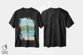 تیشرت مشکی طرح دار تصویر سفر پل عشاق آنسی فرانسه، هنر دیجیتال اثر اولا هوپ تراول پوسترز | فروشگاه ایماژ