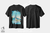 تیشرت مشکی طرح دار تصویر سفر بالی اندونزی، هنر دیجیتال اثر اولا هوپ تراول پوسترز | immage.ir