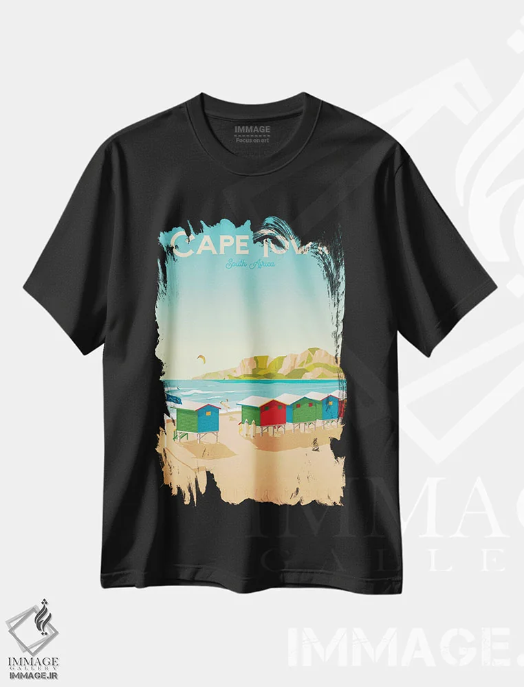 تیشرت مشکی طرح دار آثار اولا هوپ تراول پوسترز - فروشگاه ایماژ