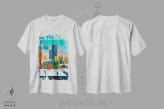 تیشرت سفید طرح دار تصویر سفر کلگری آلبرتا کانادا، هنر دیجیتال اثر اولا هوپ تراول پوسترز | immage.ir