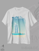 تیشرت سفید طرح دار تصویر سفر برج خلیفه دبی، هنر دیجیتال اثر اولا هوپ تراول پوسترز | immage.ir