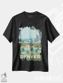 تیشرت مشکی طرح دار تصویر سفر دنور کلرادو، هنر دیجیتال اثر اولا هوپ تراول پوسترز | فروشگاه ایماژ