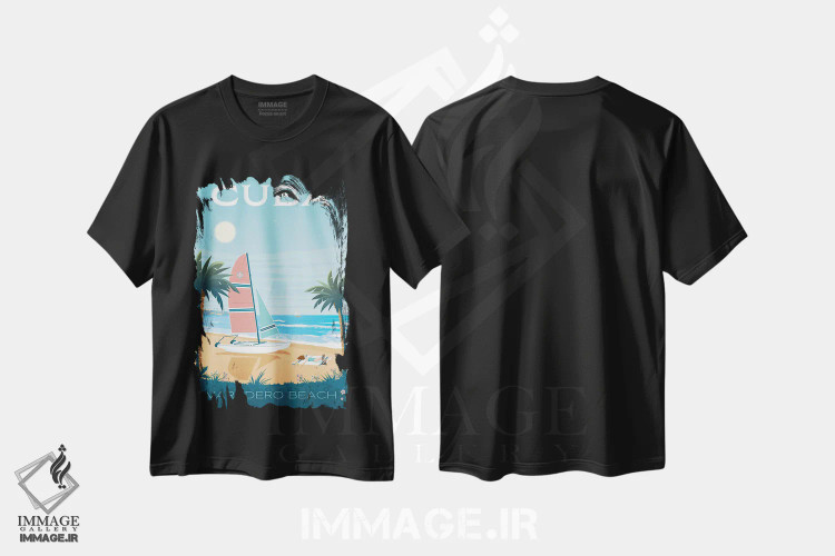 تیشرت مشکی طرح دار هاوانا کوبا، هنر دیجیتال اثر اولا هوپ تراول پوسترز | فروشگاه ایماژ