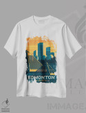 تیشرت سفید طرح دار ادمونتون آلبرتا کانادا، هنر دیجیتال اثر اولا هوپ تراول پوسترز | فروشگاه ایماژ