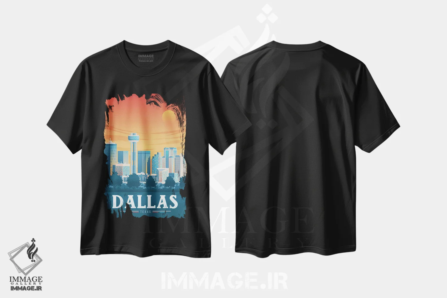 تیشرت مشکی طرح دار تصویر سفر دالاس تگزاس آمریکا، هنر دیجیتال اثر اولا هوپ تراول پوسترز | immage.ir