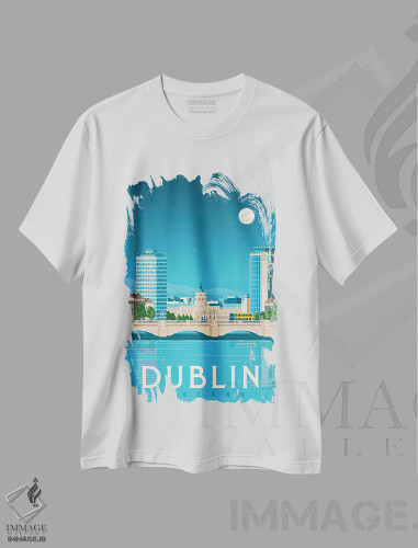 تیشرت سفید طرح دار دوبلین ایرلند، هنر دیجیتال اثر اولا هوپ تراول پوسترز | فروشگاه ایماژ