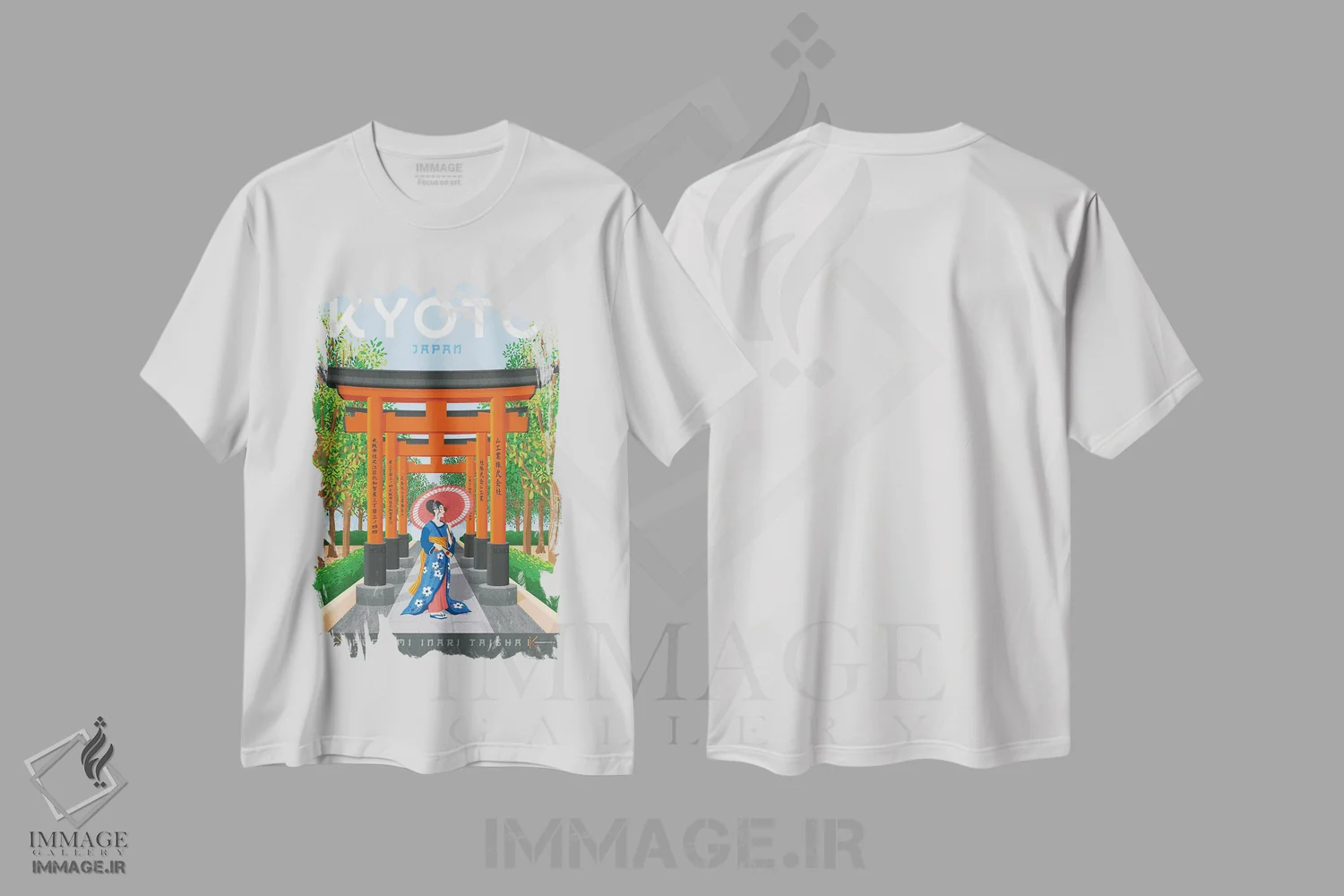 تیشرت سفید طرح دار کیوتو ژاپن، هنر دیجیتال اثر اولا هوپ تراول پوسترز | immage.ir