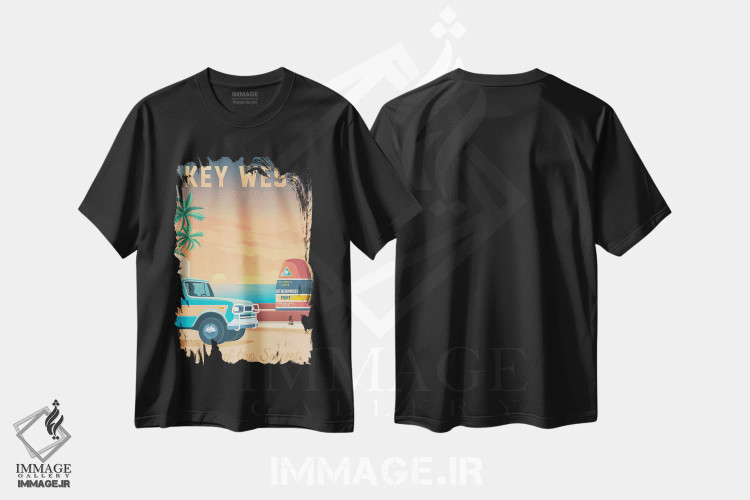 تیشرت مشکی طرح دار آثار اولا هوپ تراول پوسترز - فروشگاه ایماژ