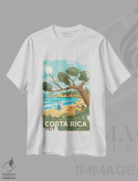 تیشرت سفید طرح دار کاستاریکا، تزئینی اثر اولا هوپ تراول پوسترز | فروشگاه ایماژ